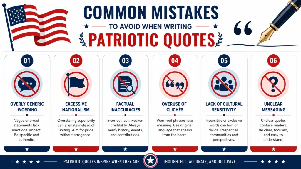 Common Mistakes to Avoid When Writing Patriotic Quotes