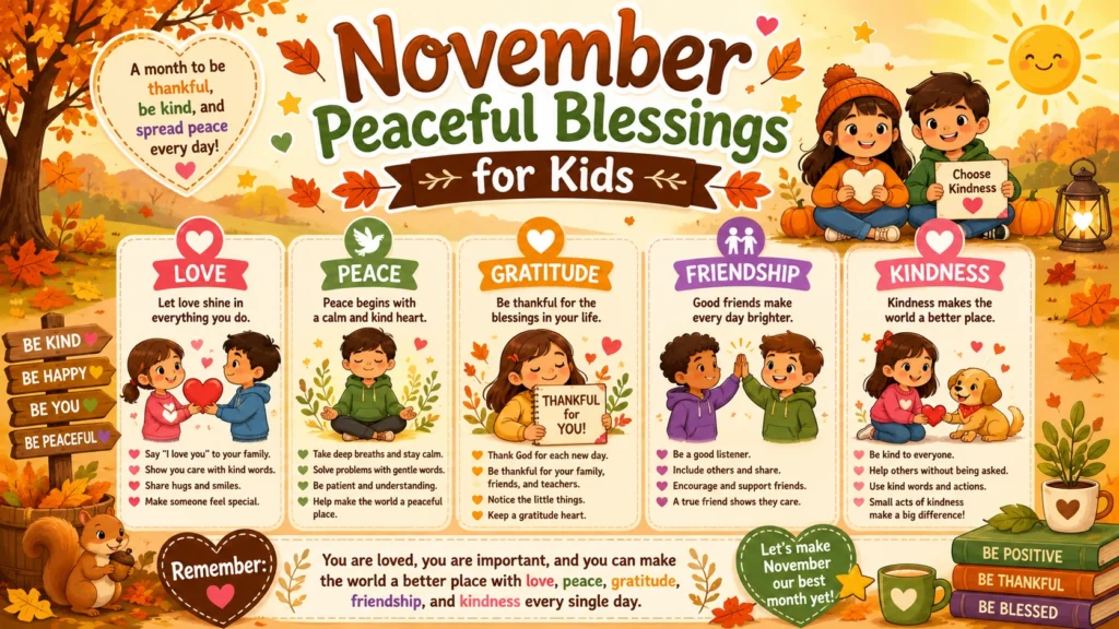 November Peaceful Blessings for Kids