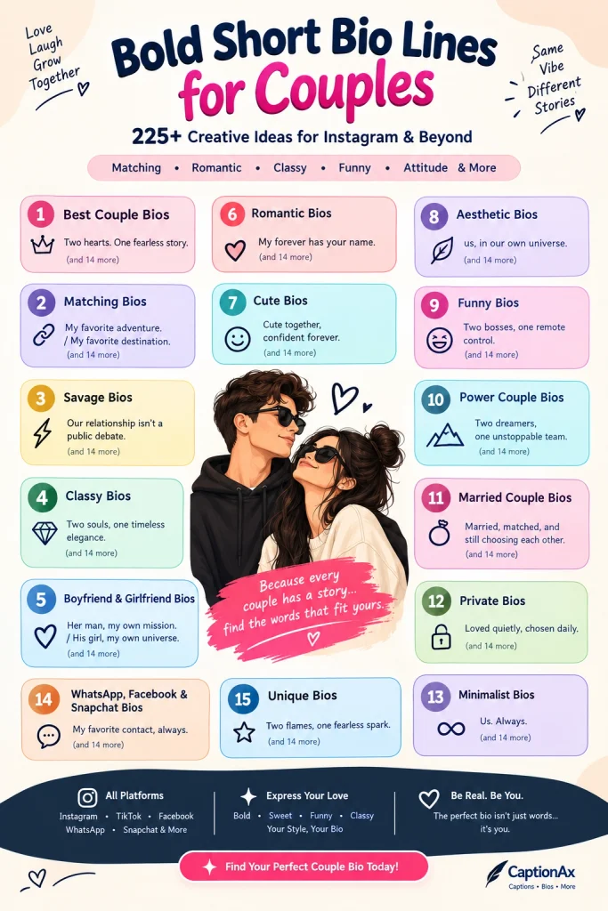 Bold Short Bio Lines for Couples