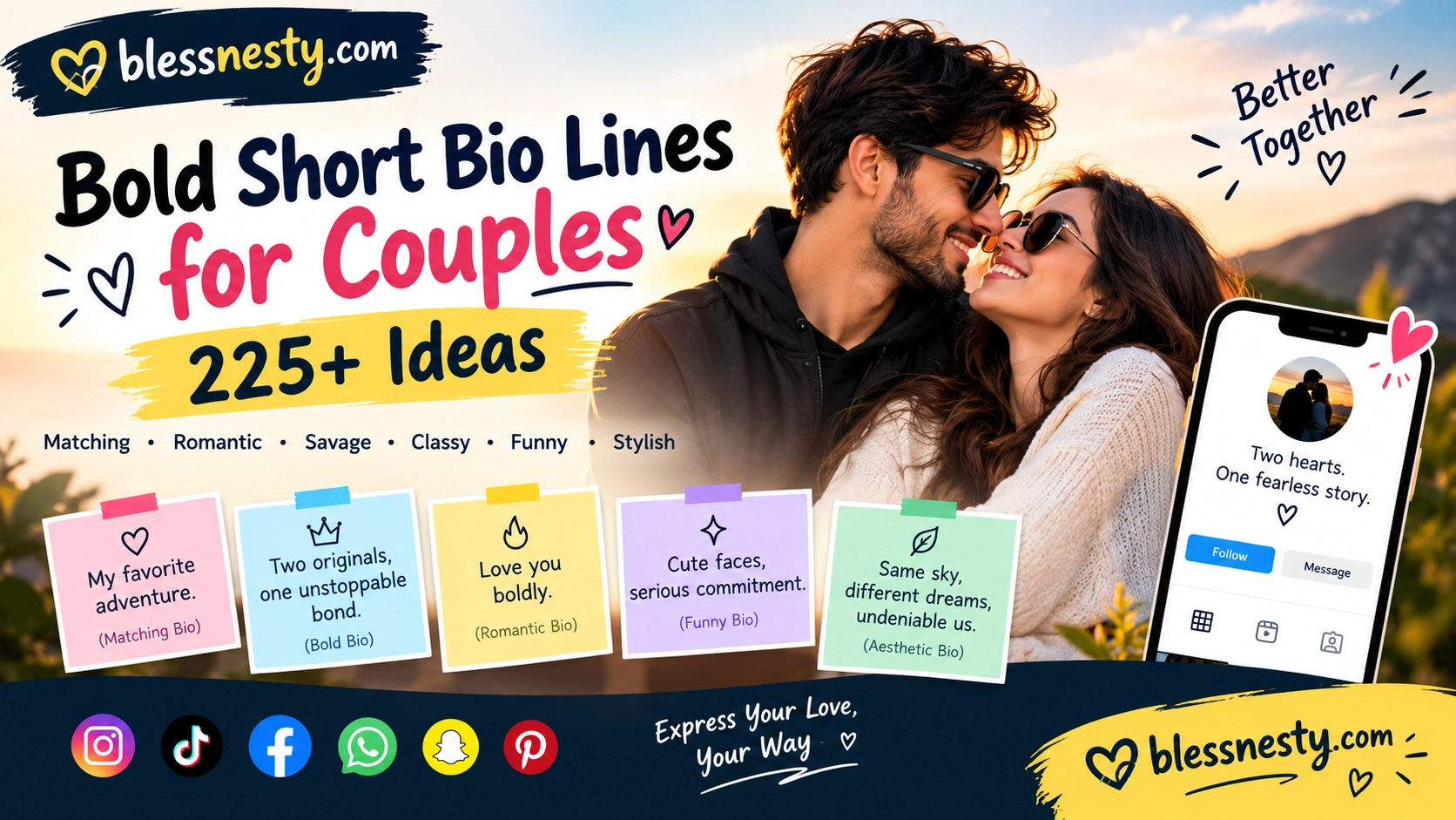 Bold Short Bio Lines for Couples