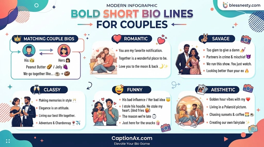 Bold Short Bio Lines for Couples