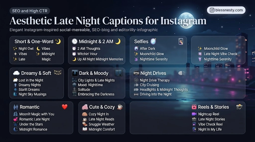 Aesthetic Late Night Captions for Instagram